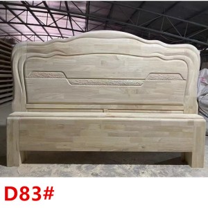 中式休閑實(shí)木床時(shí)尚簡約白胚床頭床尾村鎮(zhèn)家用床1.8雙人床白茬床