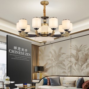 新中式客廳吊燈現(xiàn)代簡約圓形燈別墅餐廳帶射燈中國風(fēng)火鍋店茶室燈