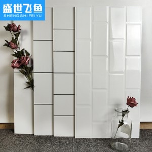 簡約北歐白色格子磚300×600凹凸面包磚廚房衛(wèi)生間瓷磚陽臺墻磚